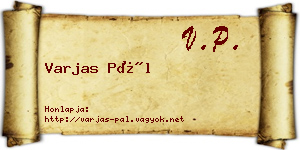Varjas Pál névjegykártya